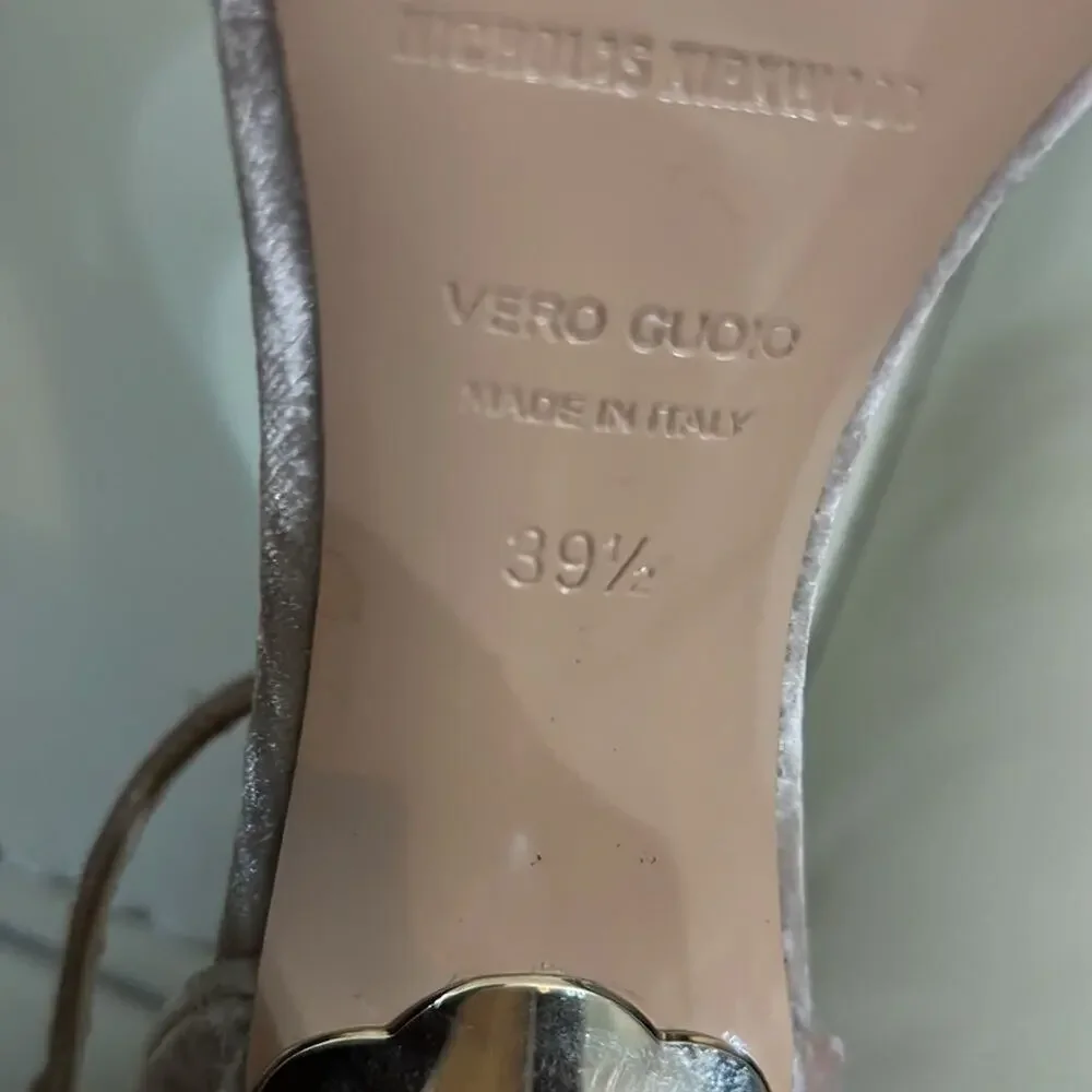 NICHOLAS KIRKWOOD NWOT MIRA PEARL VELVET SANDALS SIZE‎ 39 1/2